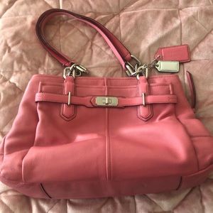 Pink Coach Bag with Silver hardware… not new but never used!